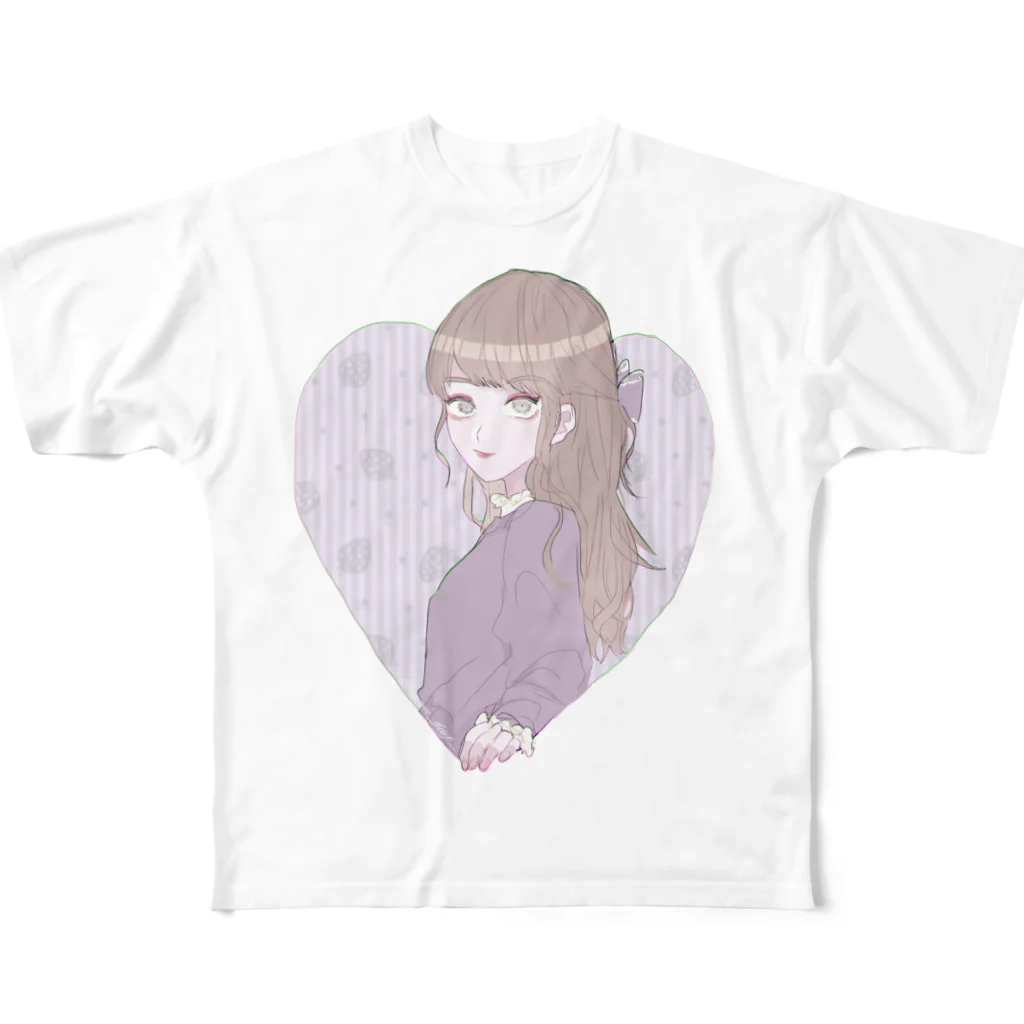 ma10ri29のかわいい女の子 フルグラフィックTシャツ