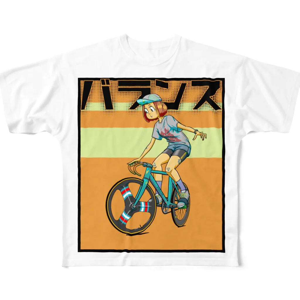 nidan-illustrationのバランス (inked fixie girl) All-Over Print T-Shirt