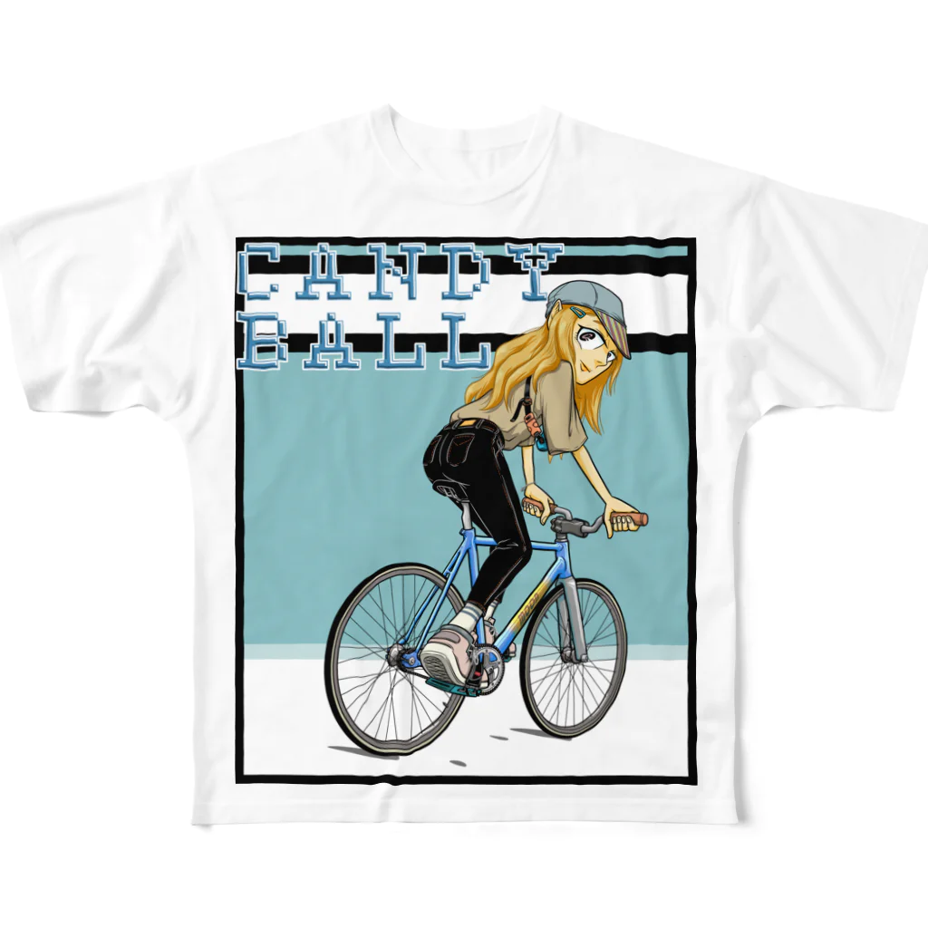 nidan-illustrationのCANDY BALL (fixie girl) All-Over Print T-Shirt