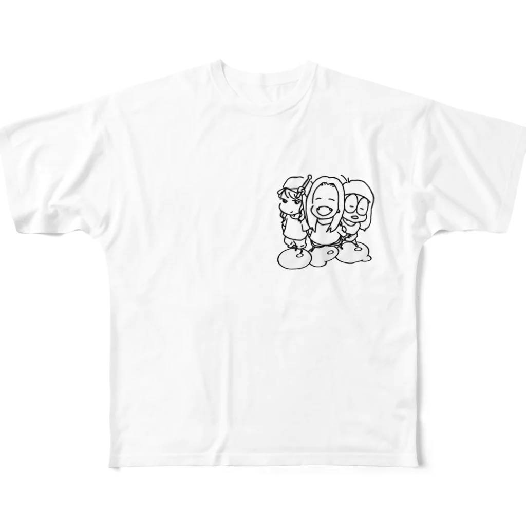 もちだえいみのしろくろ フルグラフィックTシャツ