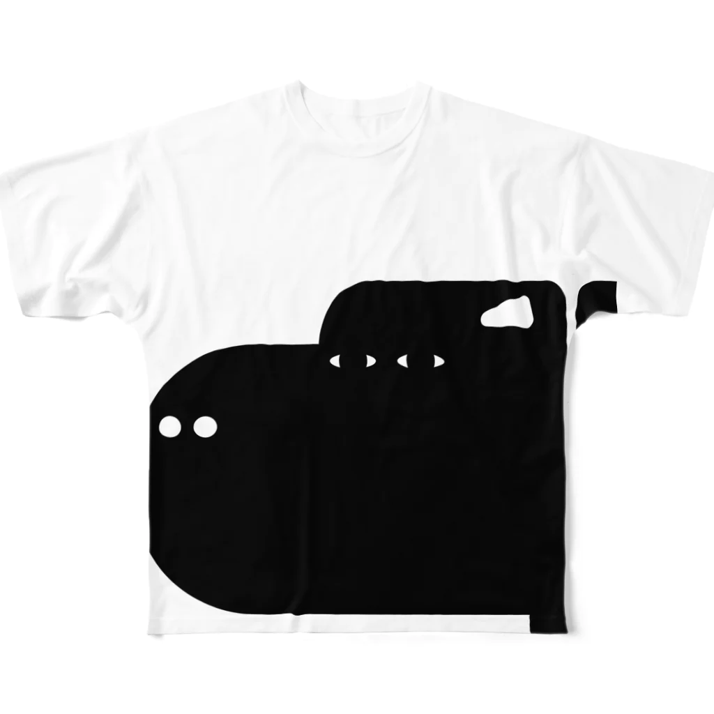 オ ザ むのANIMALシリーズ　かば フルグラフィックTシャツ