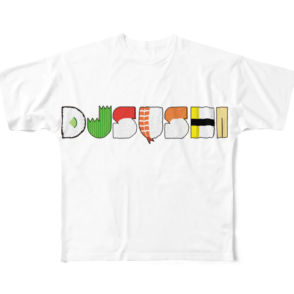 SUSHI SHOP 墨田店のDJ SUSHI TOKYO 公式グッズ All-Over Print T-Shirt