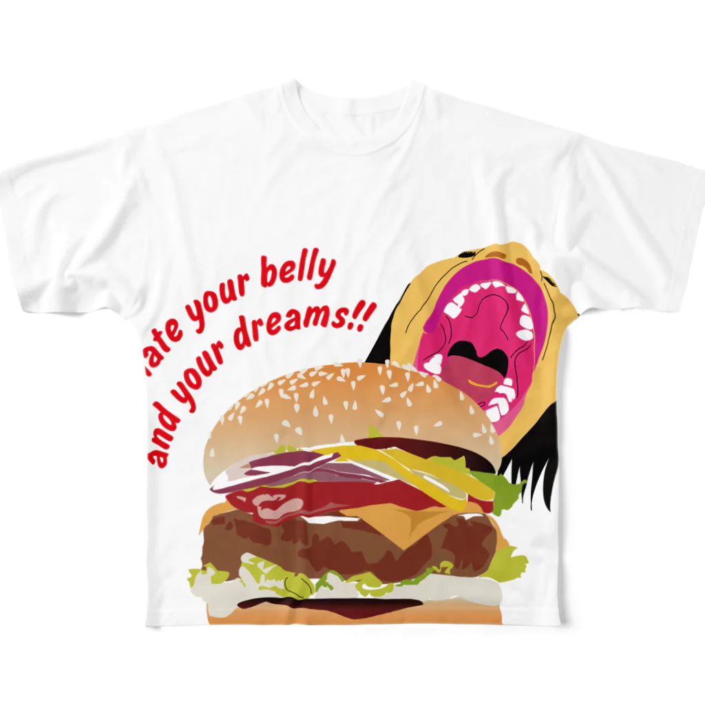 Drecome_Designのハンバーガー All-Over Print T-Shirt