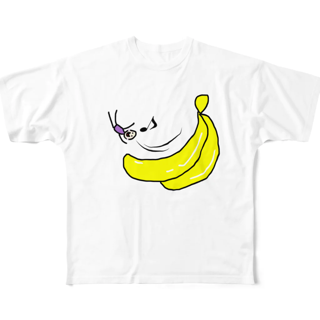 dashimakimakiのバナナ滑り台ヤッホー フルグラフィックTシャツ