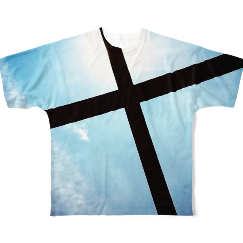 RyoY_ArtWorks_GalleryのCross_Sky All-Over Print T-Shirt