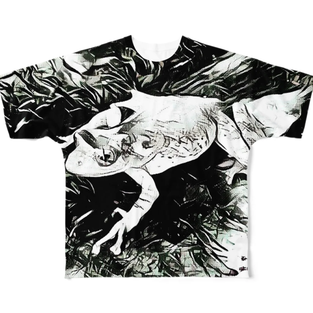 Fantastic FrogのFantastic Frog -Black And White Version- フルグラフィックTシャツ