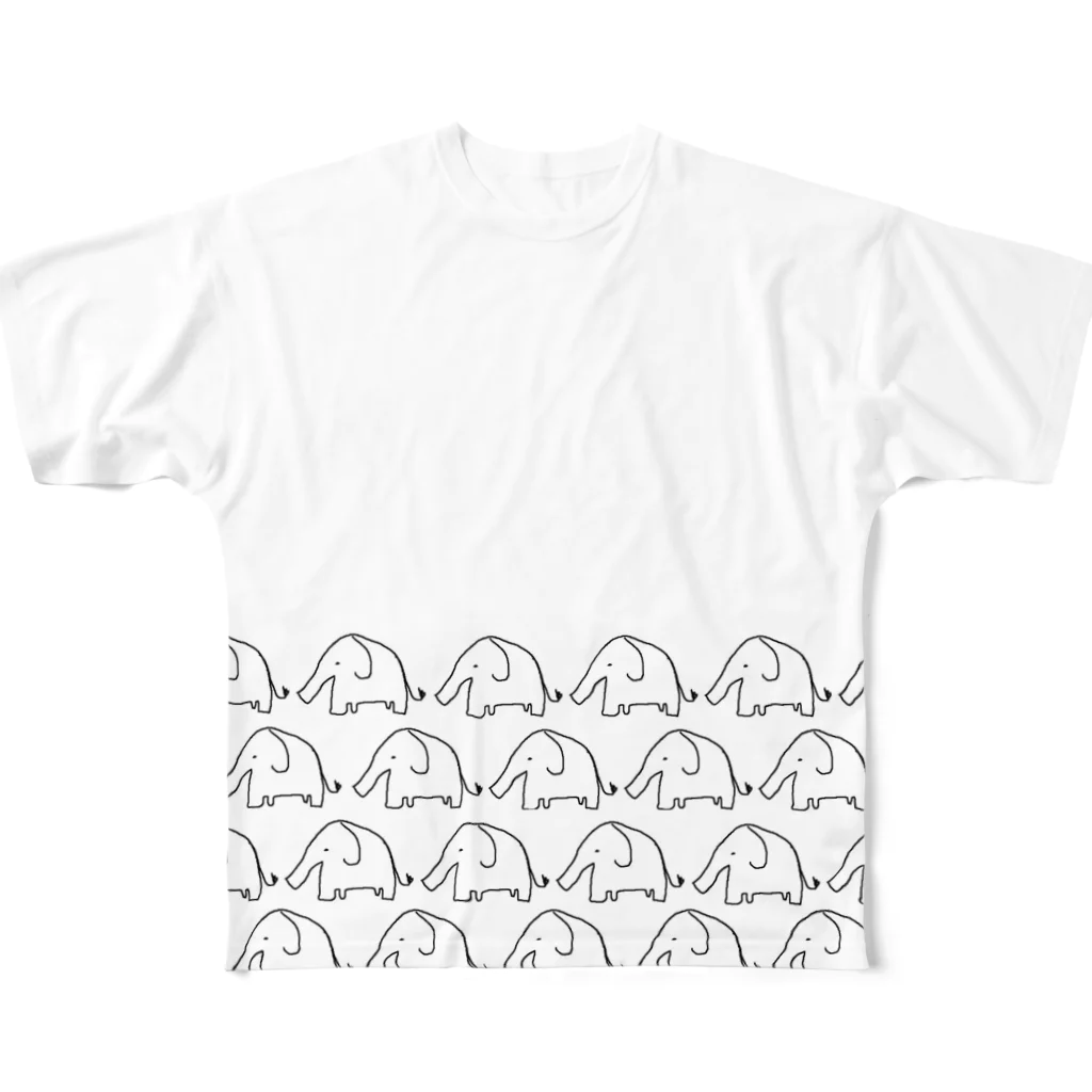 いぬぴぴのゾウゾウゾウゾウゾウ All-Over Print T-Shirt