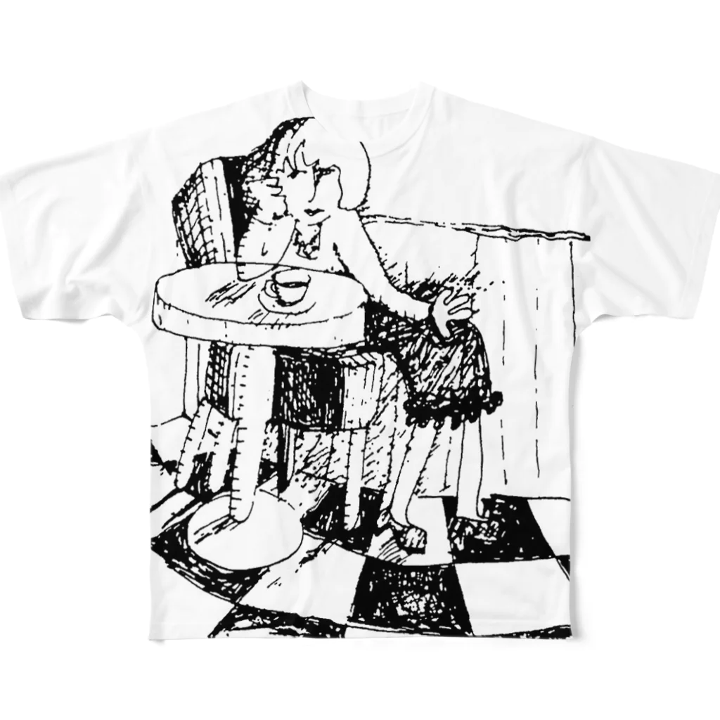 izumi_salonのカフェテリア All-Over Print T-Shirt