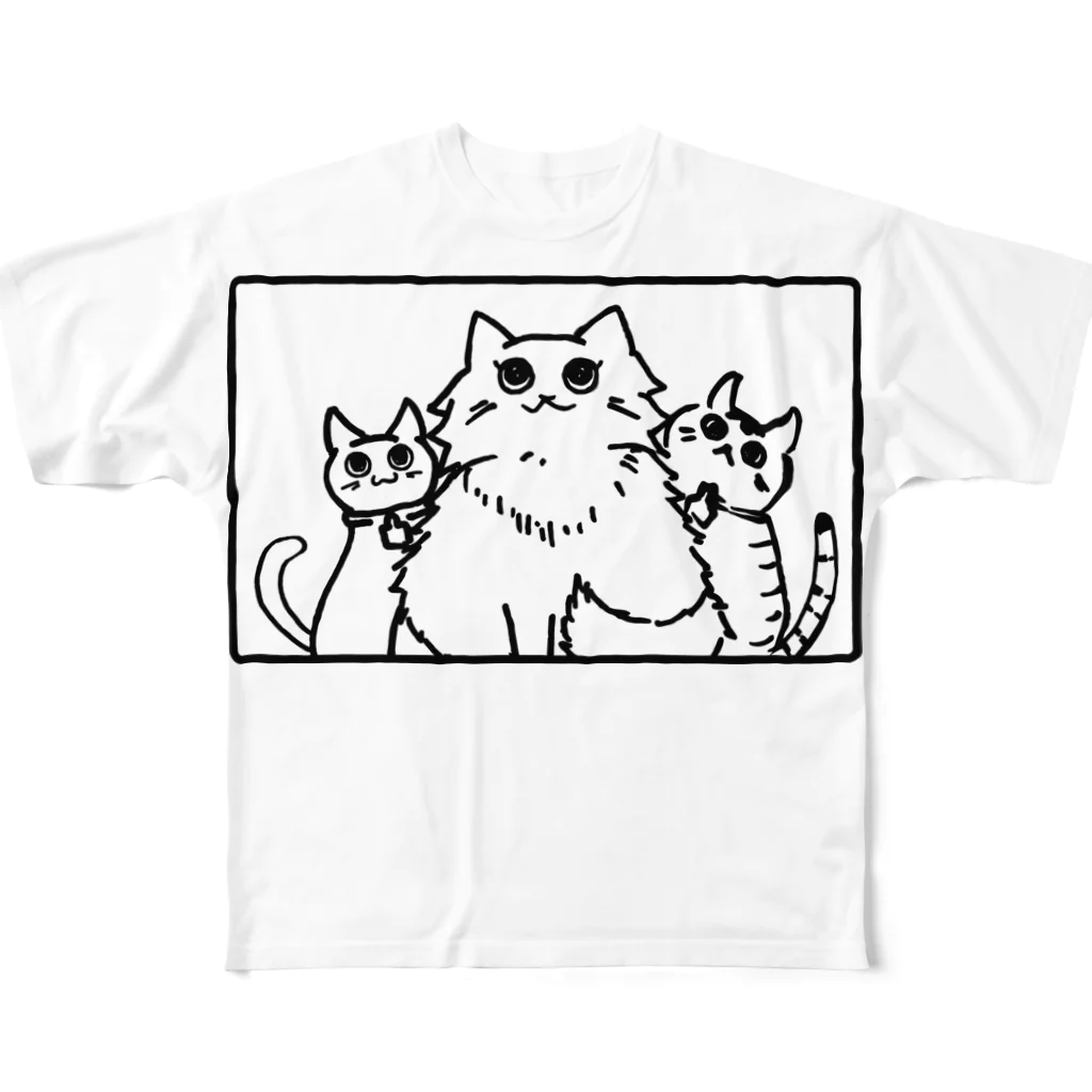 あらだらーのみけねこしまい フルグラフィックTシャツ