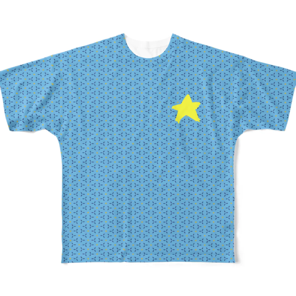 KEN's☆BASEBALL FAN SHOPの背番号 なし 星柄 All-Over Print T-Shirt