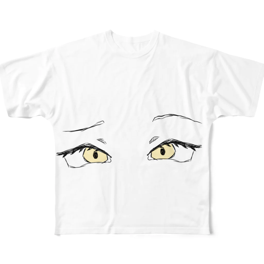 薄田 蘭月。の黄色い目の子 フルグラフィックTシャツ