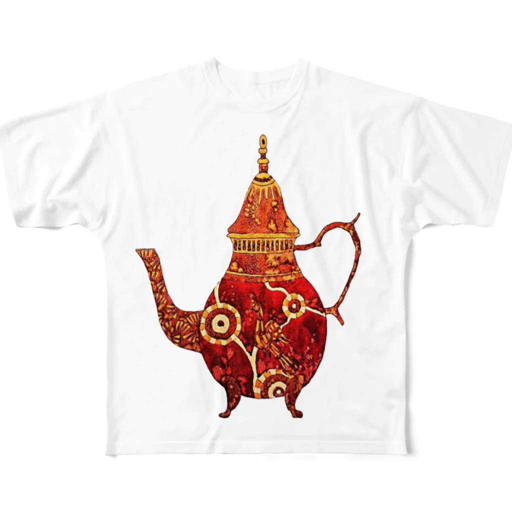 ワイン画伯の部屋のTeapot All-Over Print T-Shirt