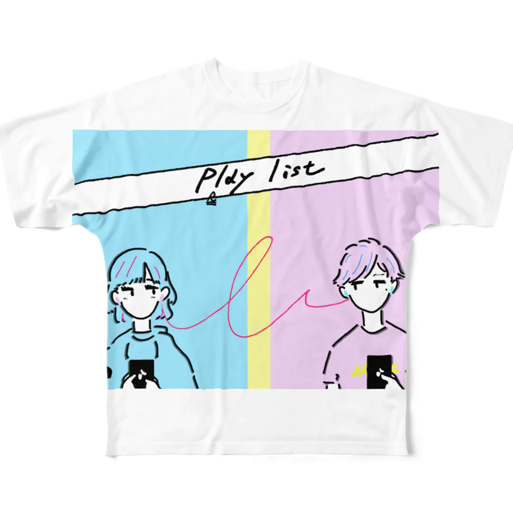 shift_のpl(r)ay list フルグラフィックTシャツ