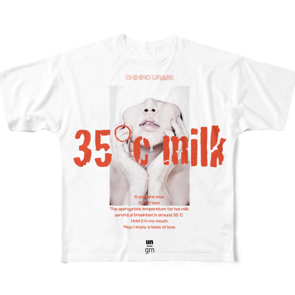 un_grn (月刊アングラ)の<コラボ→CHIHIRO URABE> 35℃ milk: TS フルグラフィックTシャツ