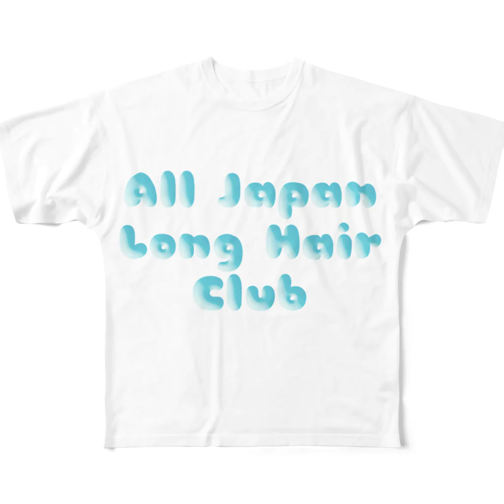 クドームーンの全日本ロングヘアー研究会 オフィシャル フルグラフィックTシャツ