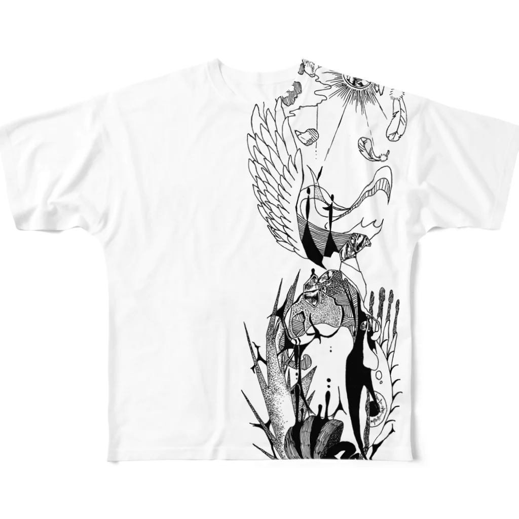 平井肉助(Rudy)の抽象画Tシャツ All-Over Print T-Shirt