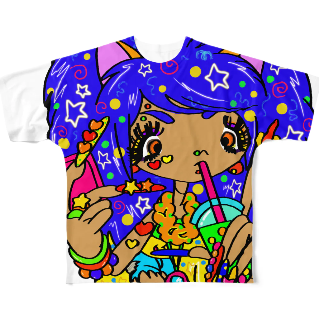 デデしょっぷのカラフル×ギャル② All-Over Print T-Shirt