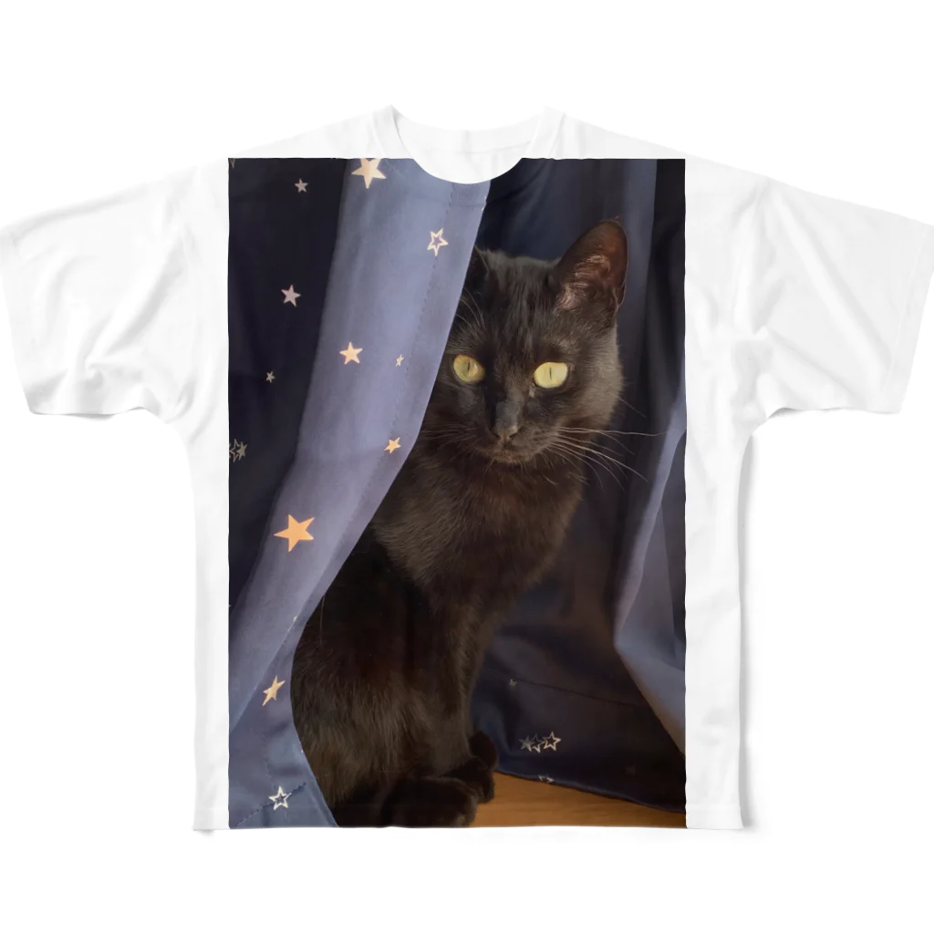 ポラリスの黒猫のかくれんぼ フルグラフィックTシャツ