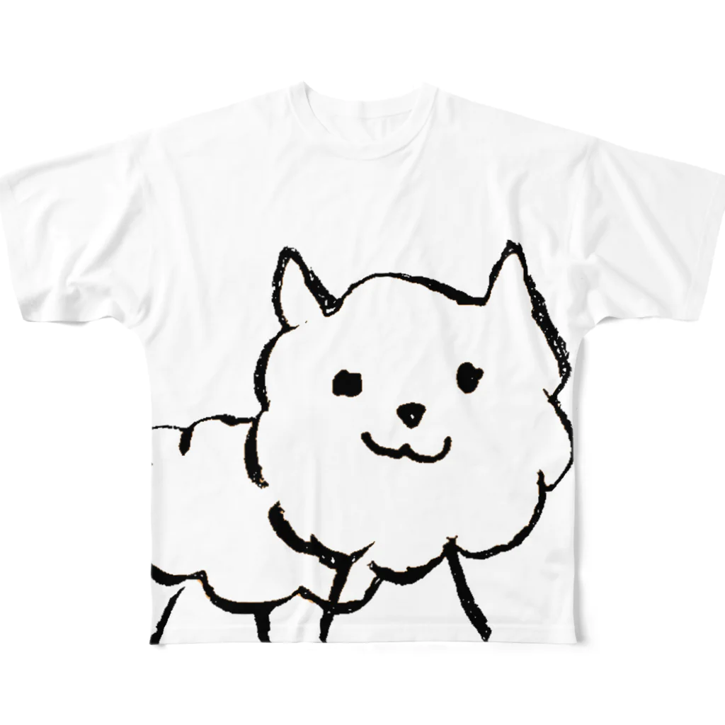 おろしぽんづ超公式グッズショップのちょっぴり上から褒めてくる犬フルグラフィックシャツ フルグラフィックTシャツ