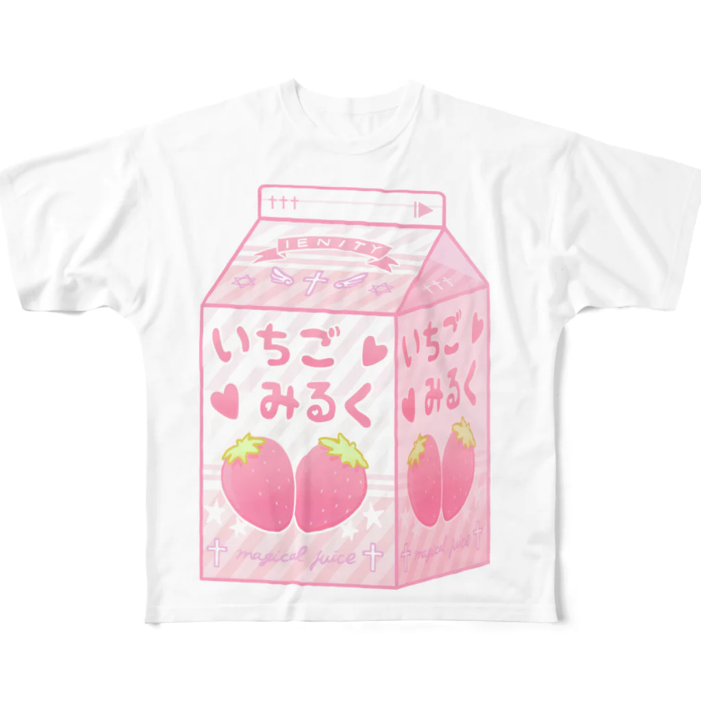 IENITY　/　MOON SIDEの【IENITY】 いちごみるく フルグラフィックTシャツ