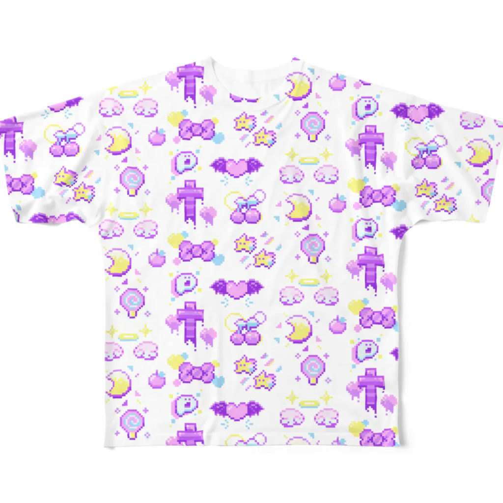 ヌンのファンシー8BITものぐらむ フルグラフィックTシャツ