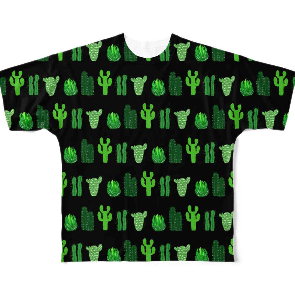 れなしやの🌵カクタス🌵ブラック🌵 All-Over Print T-Shirt