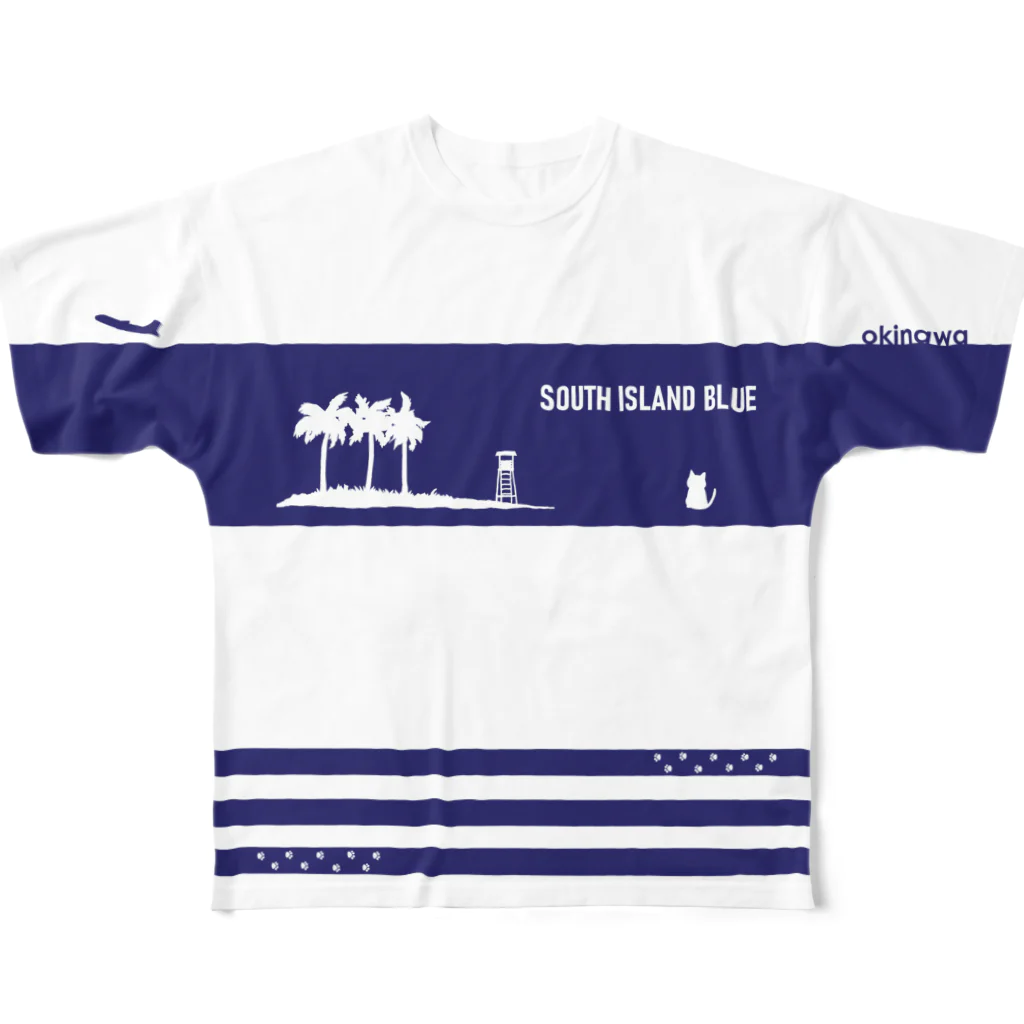 SOUTH ISLAND BLUE 沖縄店のSOUTH ISLAND BLUE フルグラＴ b フルグラフィックTシャツ