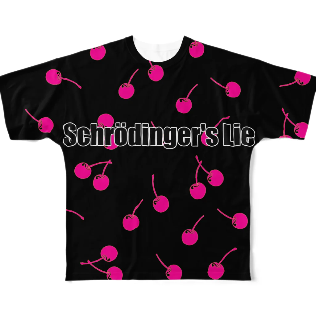 シュレディンガーの嘘のBIG Cherry black All-Over Print T-Shirt