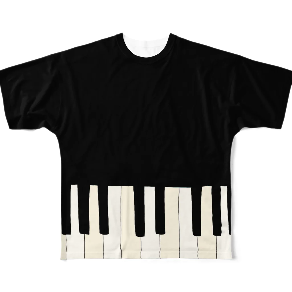 OMENYAのI LOVE PIANO フルグラフィックTシャツ