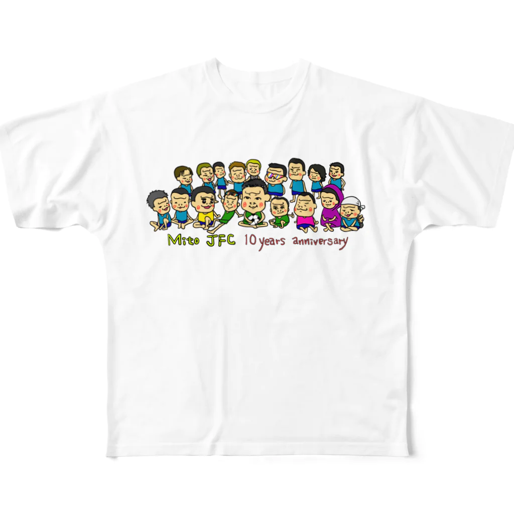 HappyGorillaのMito cup-白 フルグラフィックTシャツ