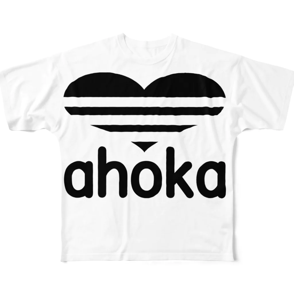 AAAstarsのahoka-黒 フルグラフィックTシャツ