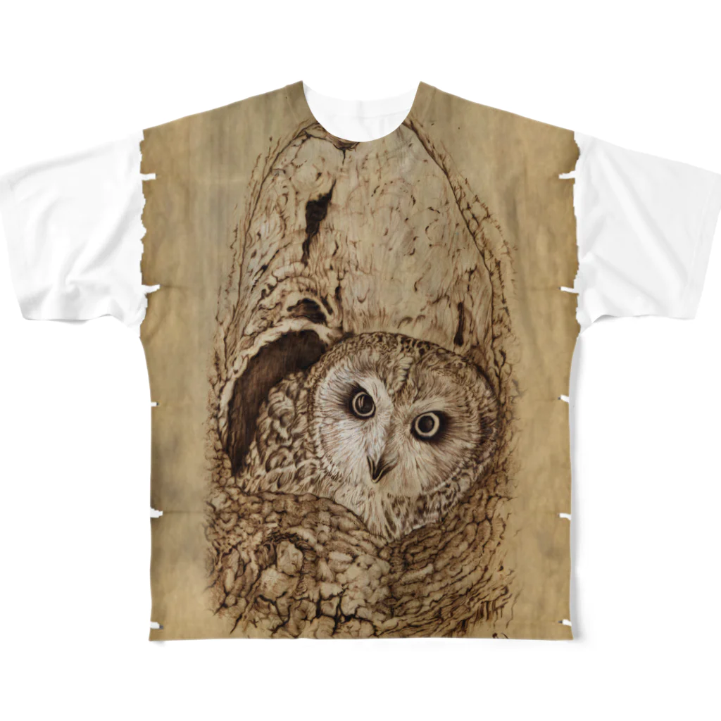 nature boxのモリフクロウ All-Over Print T-Shirt