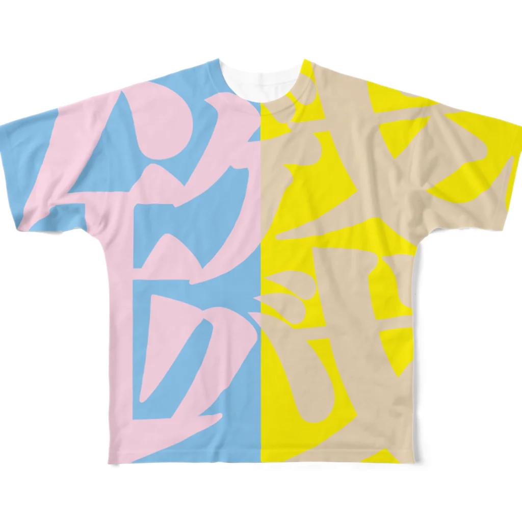 雪崩式の銭ゲバロゴ／ツートンC All-Over Print T-Shirt