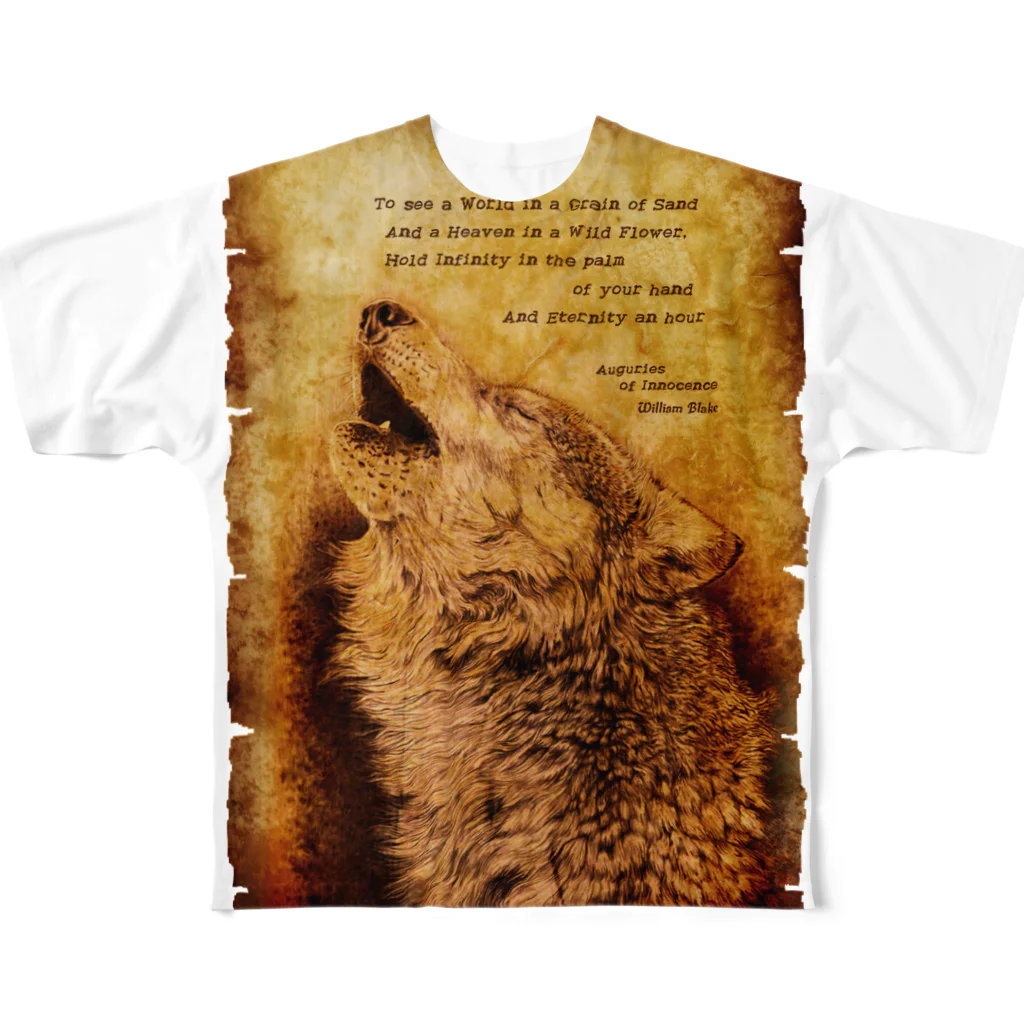 nature boxのHowling Wolf 2 フルグラフィックTシャツ