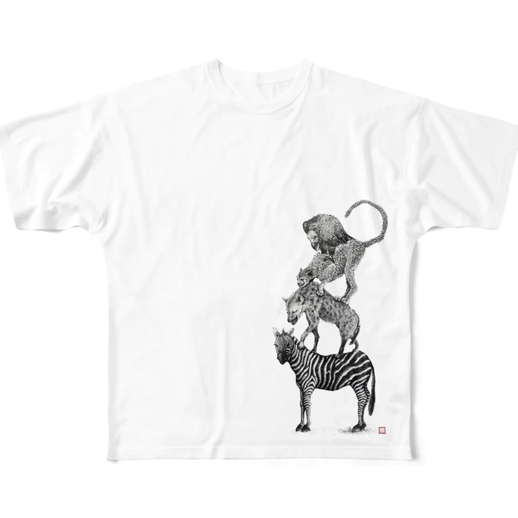 AtelierYAM2のワイルドブレーメン（Love All Wild Animals） フルグラフィックTシャツ