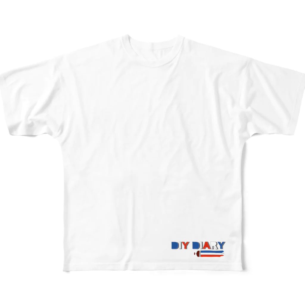 DIY_dailyのDIY daily - logo Tricolor フルグラフィックTシャツ