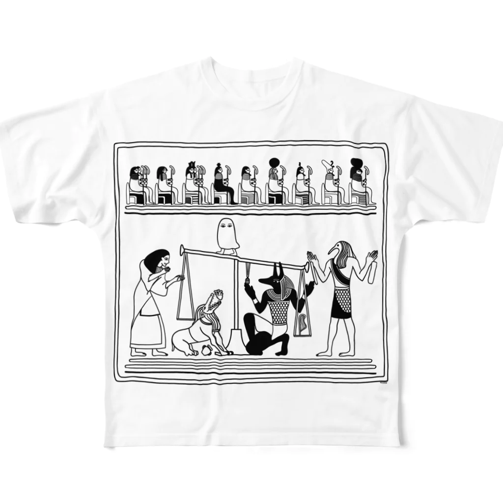 Cɐkeccooのらくがきシリーズ★エジプトの神様たち フルグラフィックTシャツ