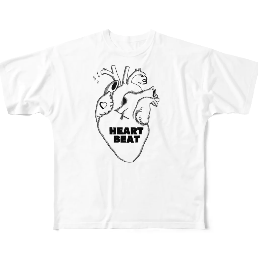 ハチ公前のHEART BEAT フルグラフィックTシャツ