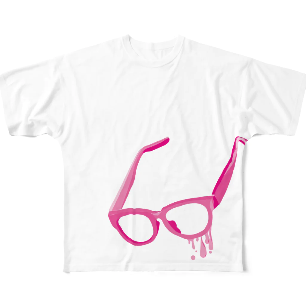 53@写真スタジオつくるよの垂れる眼鏡 All-Over Print T-Shirt