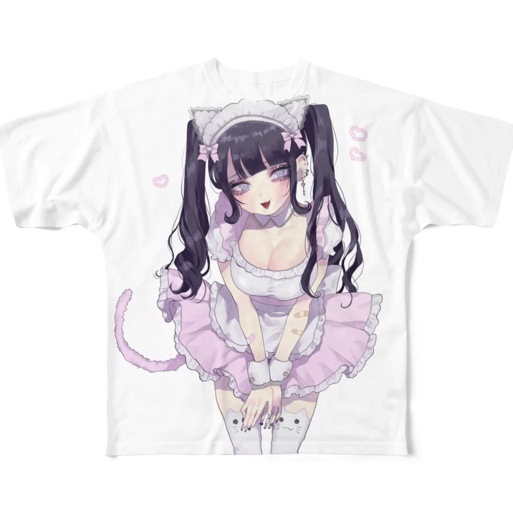 ねぎのねこです フルグラフィックTシャツ