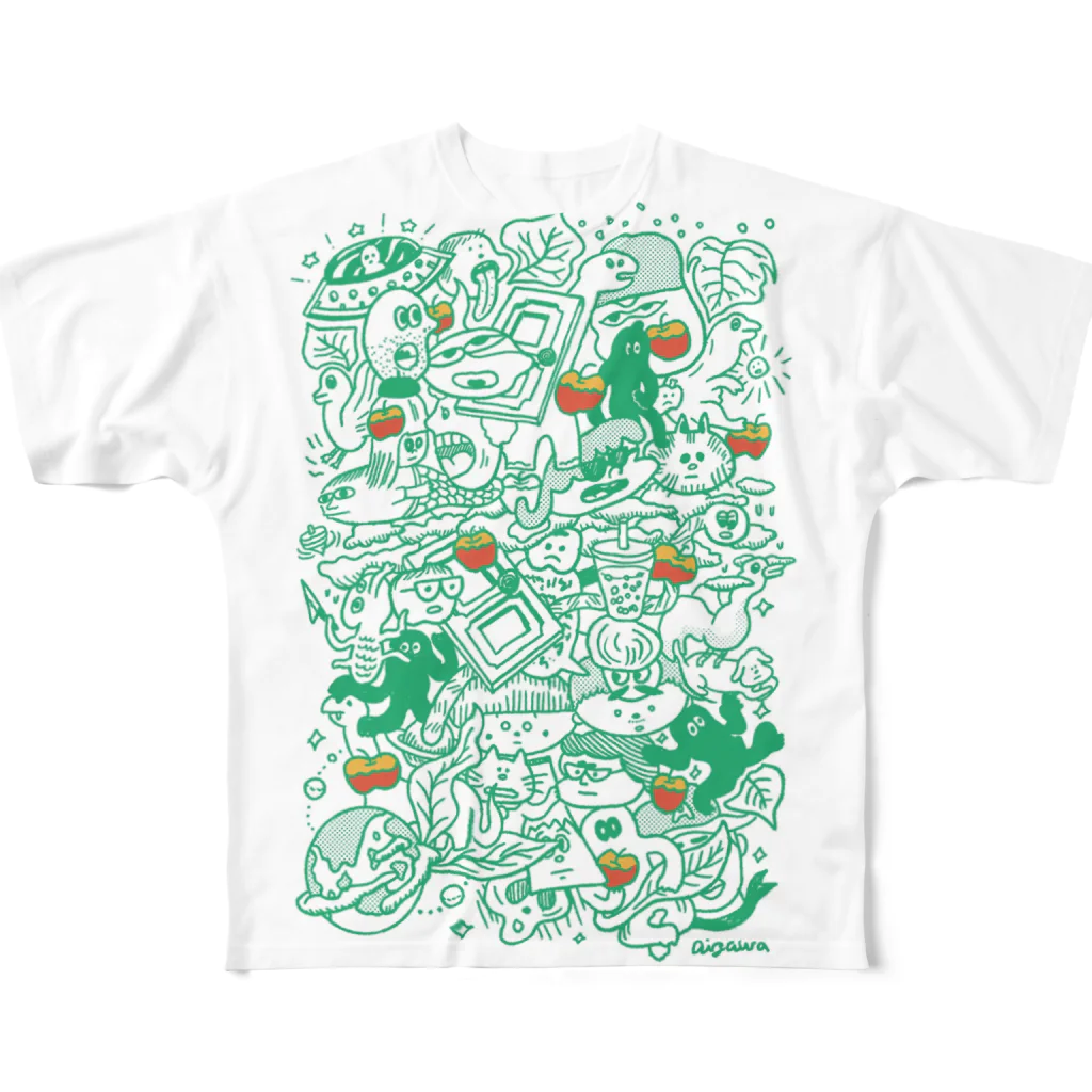 aizaknewton_aizawaのりんご10個あるよ　りんごいろあり All-Over Print T-Shirt