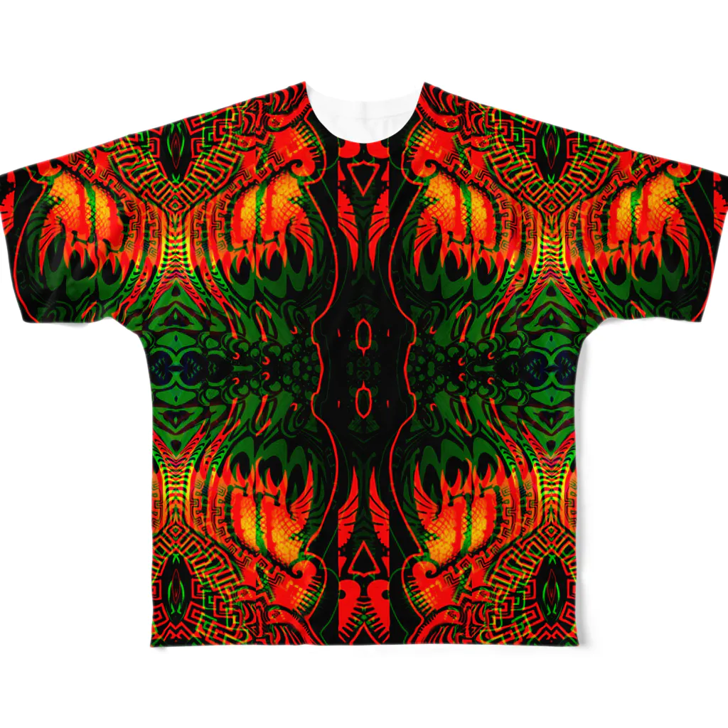 Maniac Labのサイケデリック　赤 All-Over Print T-Shirt