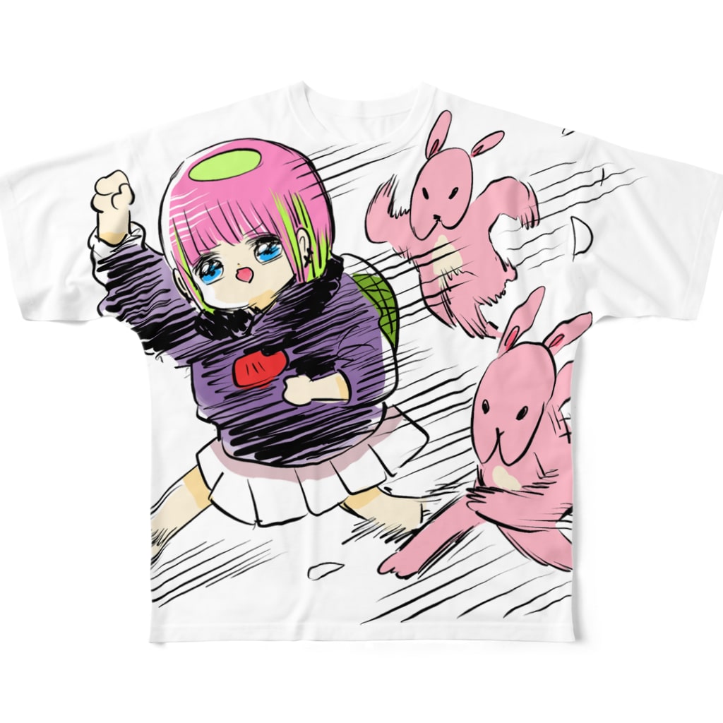 アニマルダッシュ かわいい尻子玉 Kawasiri Kodama のフルグラフィックtシャツ通販 Suzuri スズリ