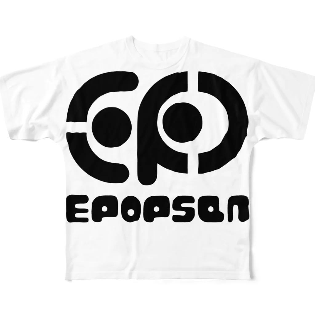 イポップサン-epopsan-のイポップサンロゴマーク黒 フルグラフィックTシャツ