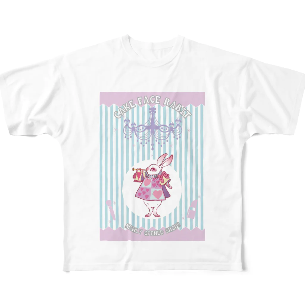 Kiyusama_bgmのCAKE FACE RABIT フルグラフィックTシャツ