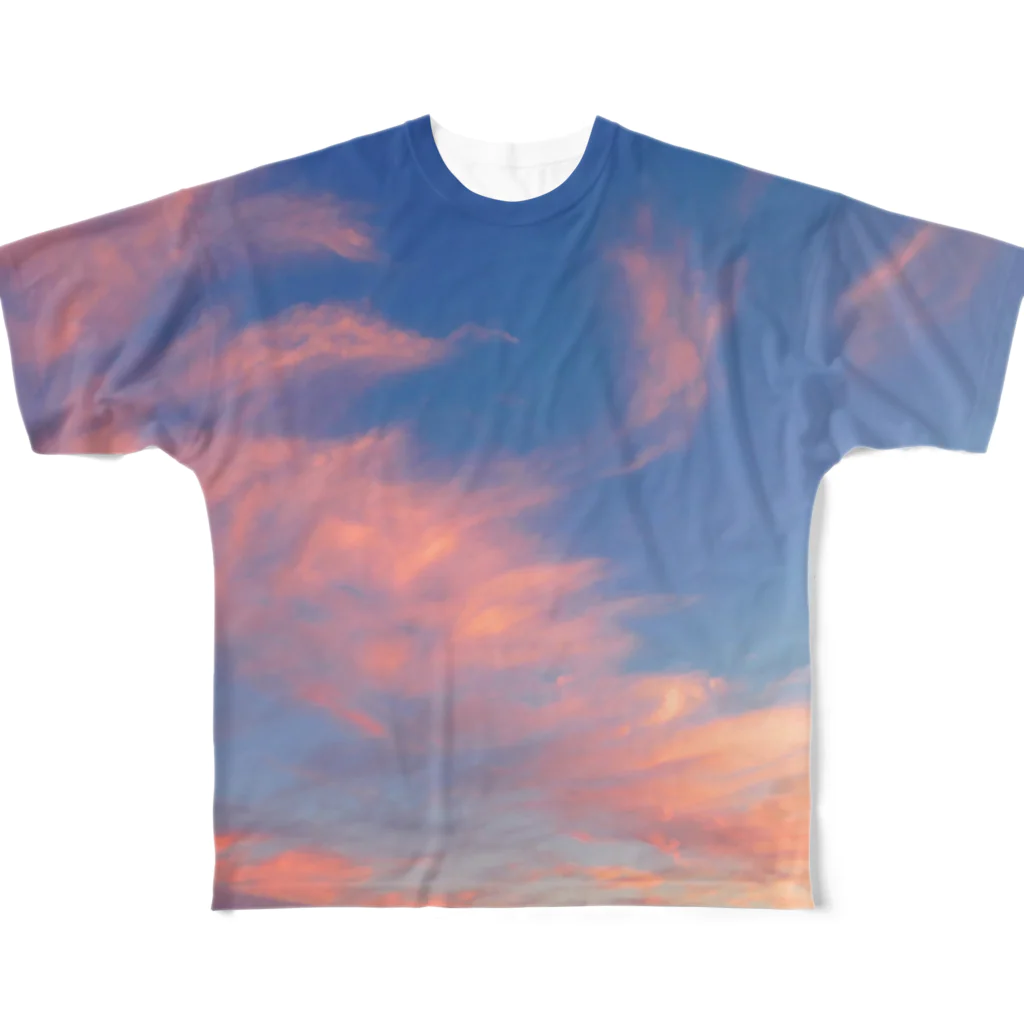 dizzyのPink morning clouds フルグラフィックTシャツ