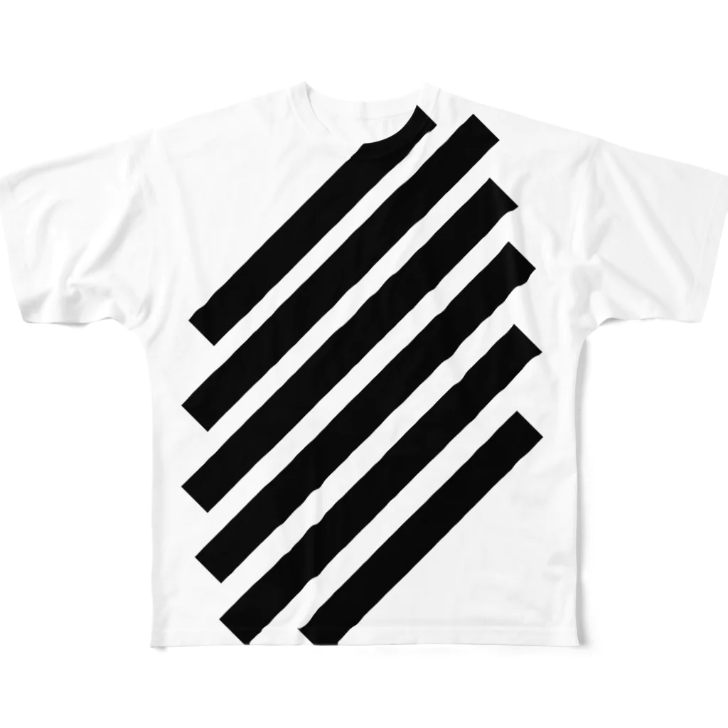 viofranme.のSlashStripes フルグラフィックTシャツ