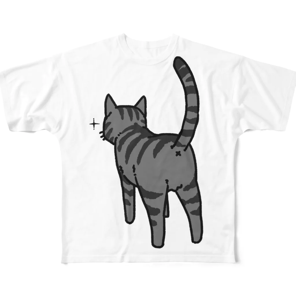 Riotoのねこけつ（サバトラ） フルグラフィックTシャツ