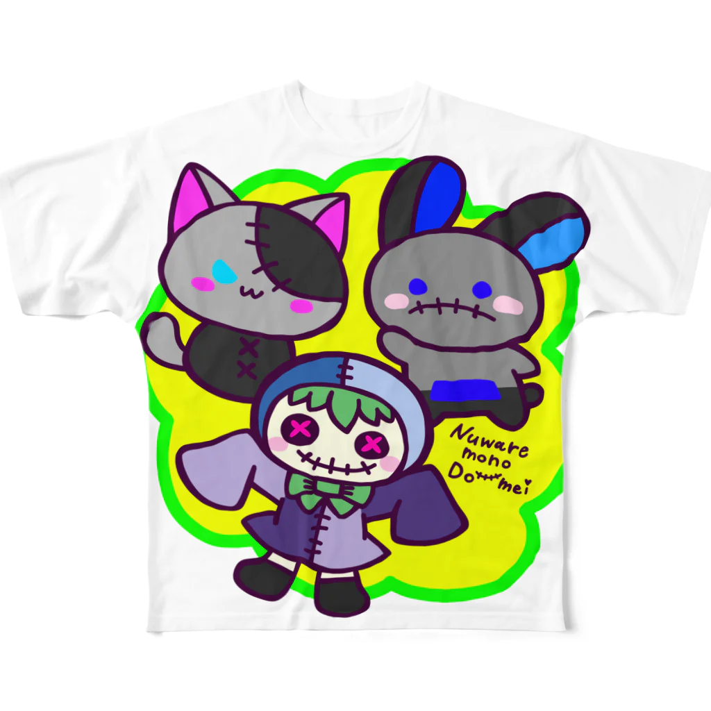 あおつるSUZURIショップの縫われ者同盟！ All-Over Print T-Shirt