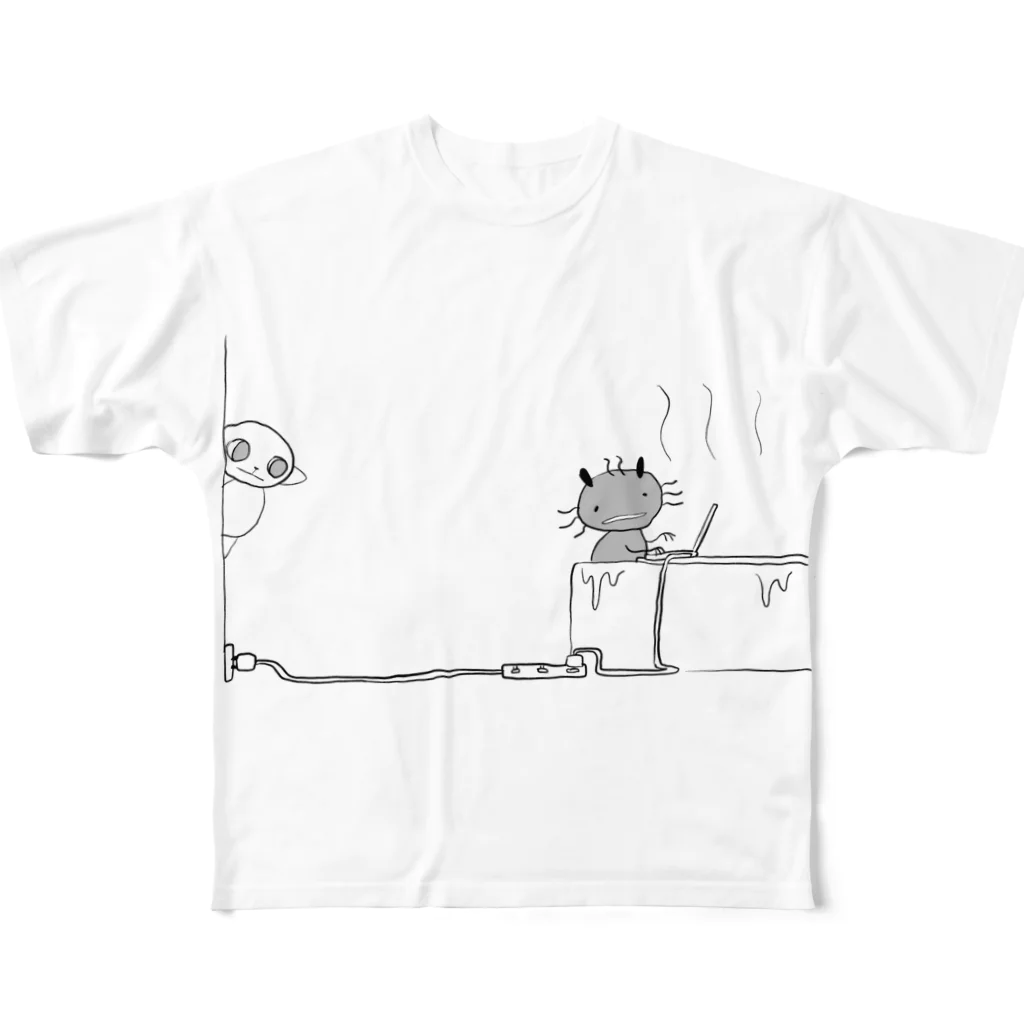 ひもとかげ / Himotoのはかどるんだなぁ フルグラフィックTシャツ